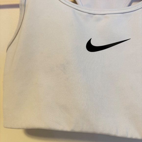 Nike Dri Fit Unpadded Round Neck Active Sports Bra White Womens Size Small - Picture 4 of 4